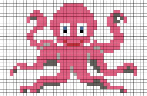 Octopus Pixel Art | Cross stitch pattern maker, Cross stitch alphabet ...