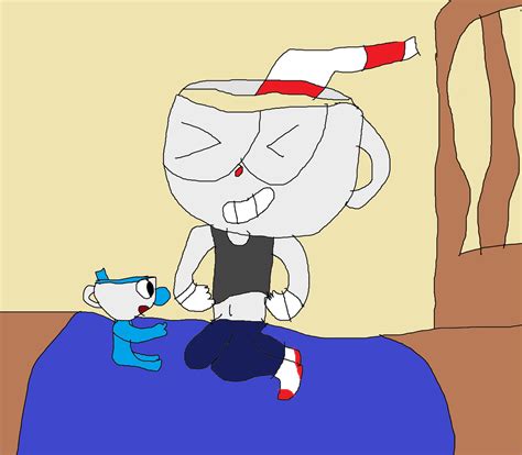 Little Cuphead and Baby Mugman shows the navel by HearCall on DeviantArt