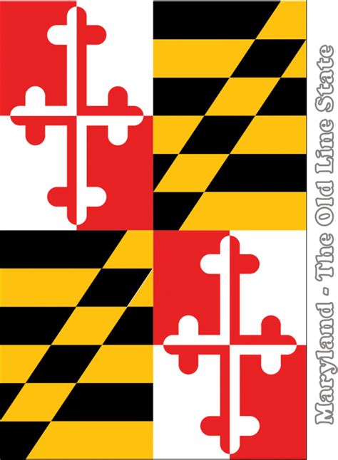 Large, Vertical, Printable Maryland State Flag, from NETSTATE.COM