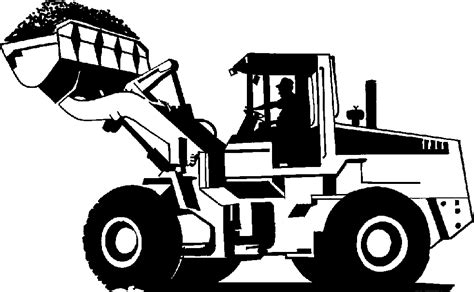 Backhoe Clipart Black And White