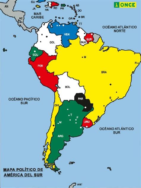 Mapa Político de América: Países y Capitales - Web de ONCE