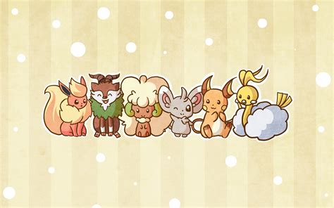 [ART] My cute and fluffy team wallpaper! : pokemon