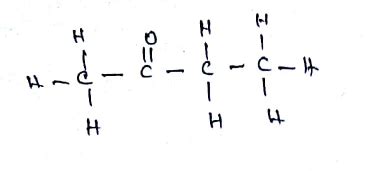 Draw the structure of butanone molecule.