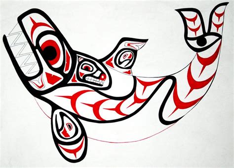 This is an Orca (Killer Whale), completed in the formline design style ...