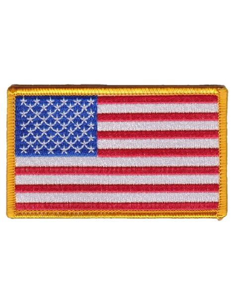 USA American Flag Patch Army Military Badge Gold Border Royal Blue ...