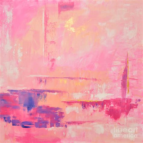 Pink Abstract Painting Painting by Edit Voros | Fine Art America