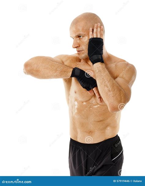 Muay Thai Fighter Hitting with Elbow Stock Photo - Image of sportive ...