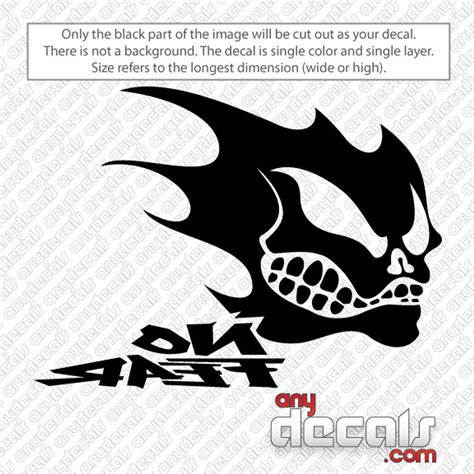 Motocross Car Decals - No Fear with Skull Car Decal | AnyDecals.com