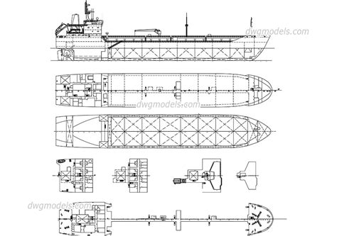 Tanker Ship free CAD file, AutoCAD drawings download, DWG blocks