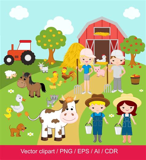 Farm Clipart / Farm digital clip art / barnyard clipart / farm