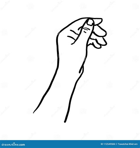 Doodle Hand Holding Something Vector Illustration Sketch Hand Dr Stock ...