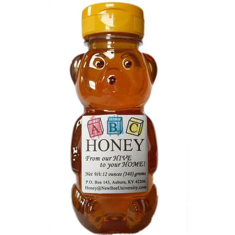 Raw Honey: 12 oz Honey Bear - NewBee University