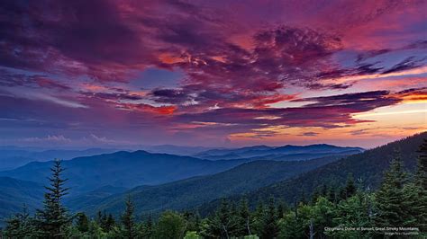 HD wallpaper: Clingmans Dome at Sunset, Great Smoky Mountains, National ...