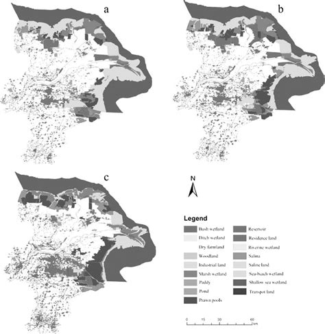 Classification of wetlands: a 2000, b 2005, c 2010 | Download ...