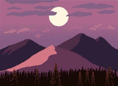 pixel mountains - Openclipart