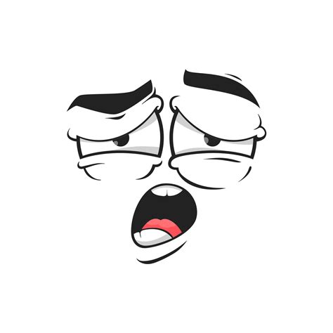 Cartoon yawning face tired emoji with open mouth 23541863 Vector Art at ...