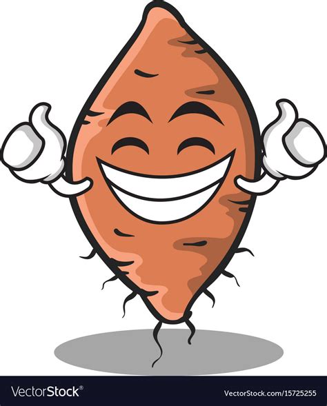 Proud face yam character cartoon style Royalty Free Vector