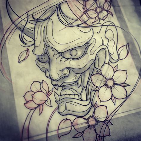 Hanya mask drawing @mike_tattoo Custom tattoos Toronto Red9ine tattoos ...