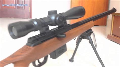 Bbs toy sniper rifle with red dot scope - YouTube