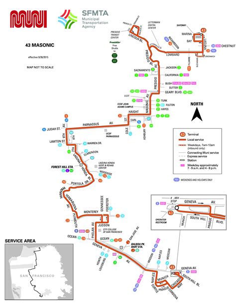 43-MASONIC Bus Route - SF MUNI - SF Bay Transit