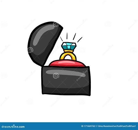 A Beautiful Cartoon Engagement Ring Stock Illustration - Illustration ...