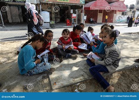 Palestinians in the Streets of Rafah Refugee Camp in the Southern Gaza ...