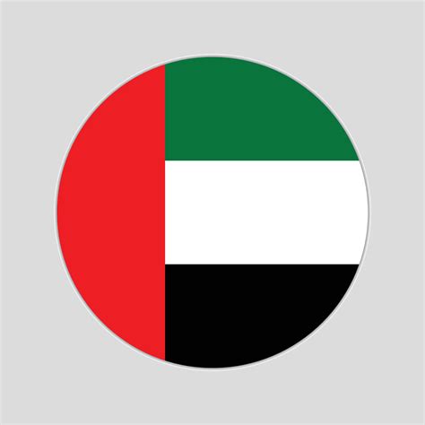 U.A.E flag vector icon design, United Arab emirates circle flag. Round ...