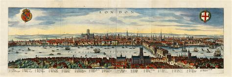 Panoramic View of London in the 1600s, Framed