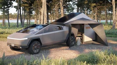 New Tesla Cybertruck Bed Camper Expands Into Big Living Space