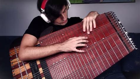 Witness the complete and utter insanity of a 36-string bass solo ...