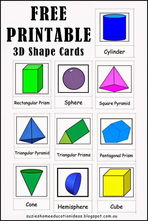 Suzie's Home Education Ideas: Exploring 3D Shapes | Shapes worksheets ...