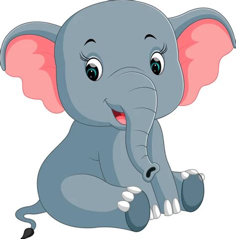 Cute elephant cartoon sitting — Stock Vector © irwanjos2 #95756664