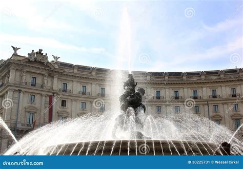 The Fountain of the Naiads in Rome, Lazio Stock Image - Image of della ...