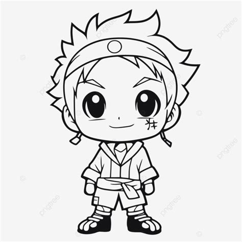 Coloring Page Of The Manga Character Naruto Vector, Basic Simple Cute ...