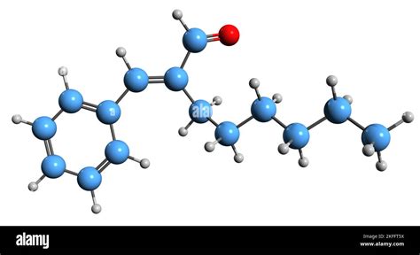 3D image of Hexyl cinnamaldehyde skeletal formula - molecular chemical ...