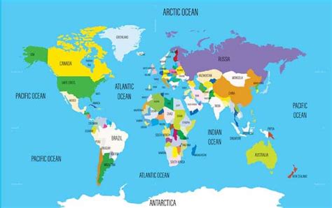 5 Oceans of the World (Indian, Atlantic, Arctic, Pacific & Antarctic ...