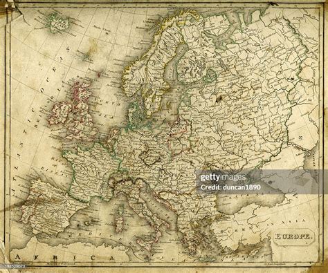 Vintage Map Of Europe High-Res Vector Graphic - Getty Images