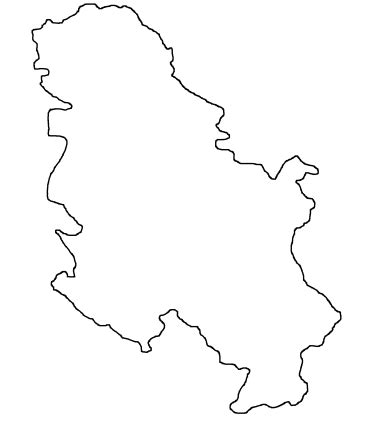 Blank Map of Serbia, Outline Map of Serbia