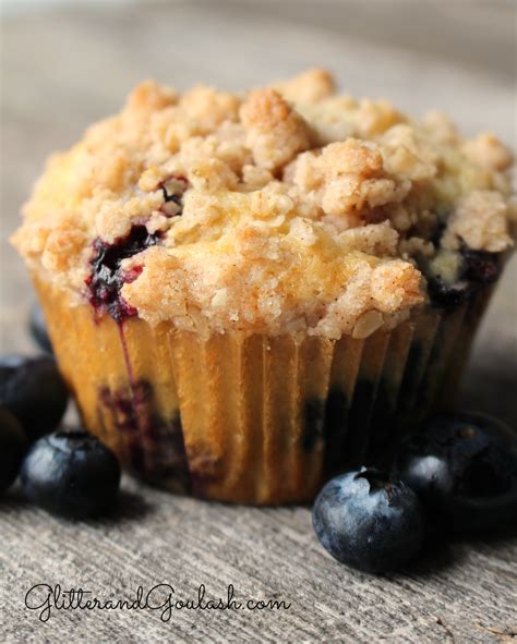 Streusel Topped Blueberry Muffin Recipe - Glitter and Goulash