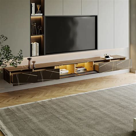 Floating Wall Hung TV Stand, Modern Hanging TV cabinet with Drawers ...