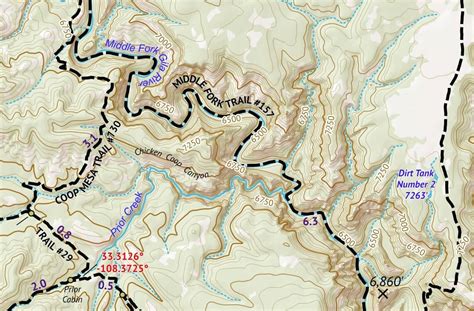 Gila Wilderness East Hiking Map - Outdoor Trail Maps