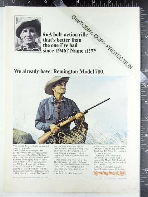 1965 Remington rifle model 700 calibers from 222 to 458 Magnum ...