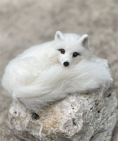 Needle Felted Arctic Fox White Winter - Etsy