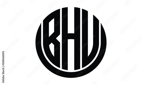 BHU shield with round shape logo design vector template | monogram logo ...