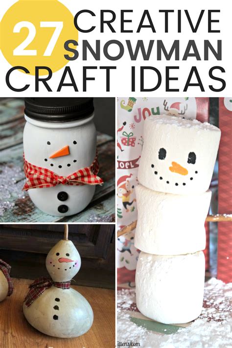 27 Creative DIY Snowman Decorations • Grillo Designs