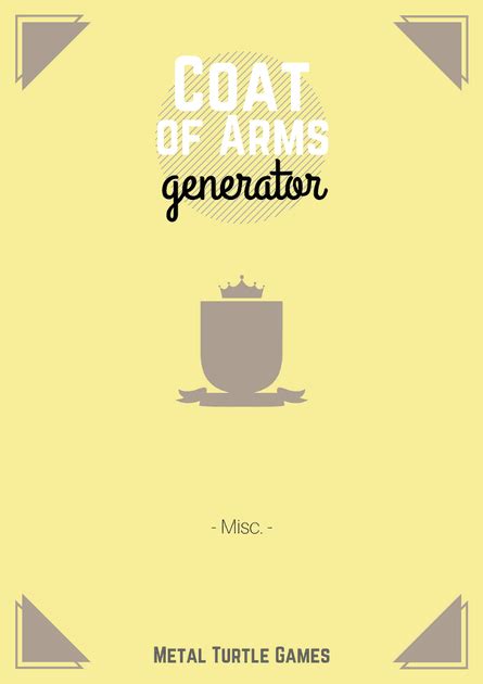 Coat of Arms Generator | RPG Item | RPGGeek