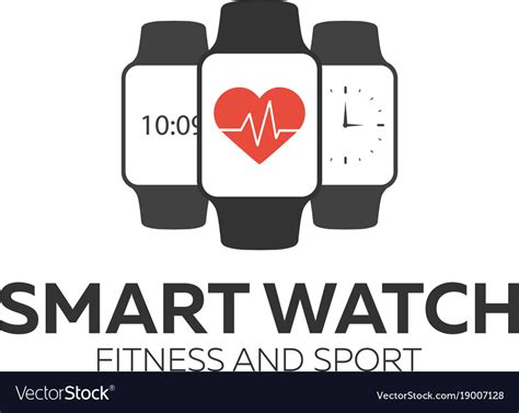 Smart watch logo for fitness and sport Royalty Free Vector