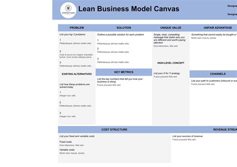 Lean Business Model Canvas Template - PDF Templates | Jotform