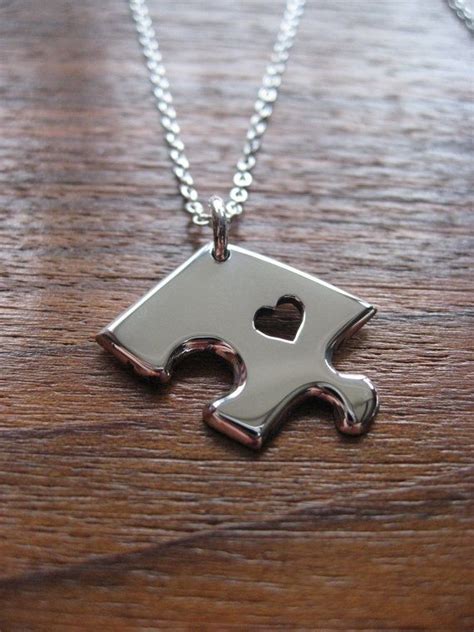 Silver Jigsaw Puzzle Piece Necklace Pendant (mit Bildern)