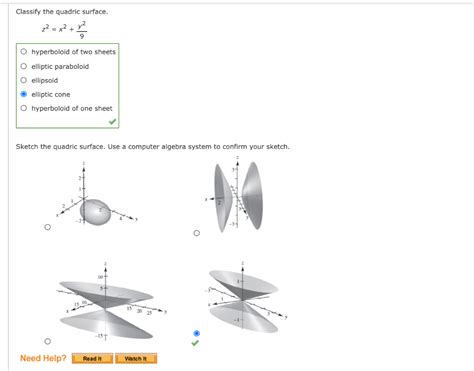 Solved Classify the quadric surface. z2 = x2 + y2 + 9 | Chegg.com